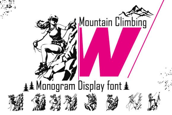 Mountain Climbing W: A Bold, Summery Font for Creators