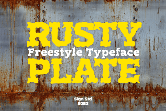 Rusty Plate: A Bold Display Font for Natural Branding